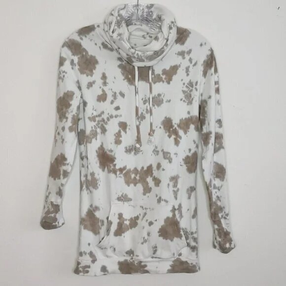 Lily & Lottie Tops - Lily & Lottie Long Sleeve Tie Dye Cowl Neck Pullover